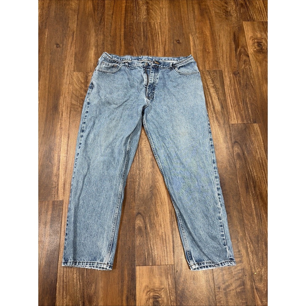 Vintage Rugged Cowboy 90s Members Mark Light Wash Denim Jeans Men's Western Wear